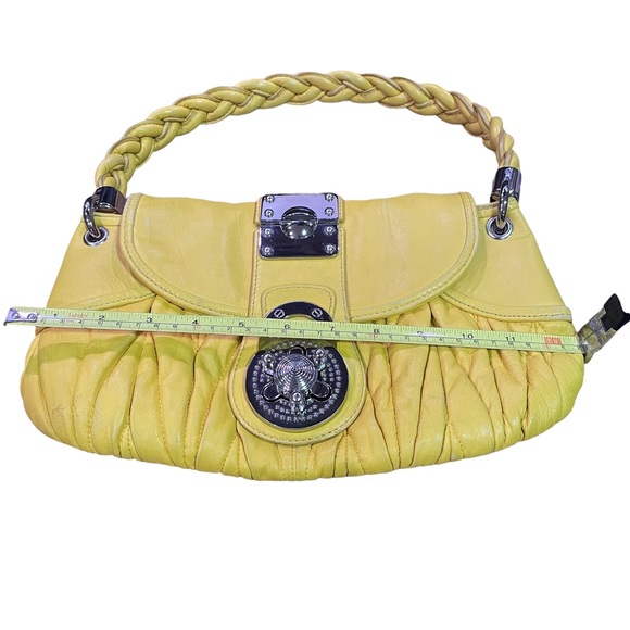 STEVE MADDEN Vintage Bright Yellow Purse W/ Braided Strap - Picture 5 of 16